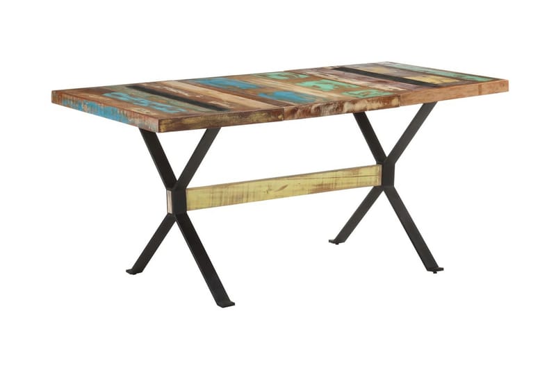 Matbord 160x80x76 cm massivt återvunnet trä - Flerfärgad - Möbler - Matplats - Matbord & köksbord