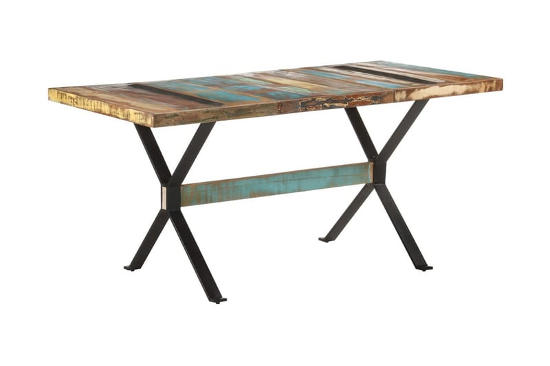 Matbord 160x80x76 cm massivt återvunnet trä - Flerfärgad - Möbler - Matplats - Matbord & köksbord