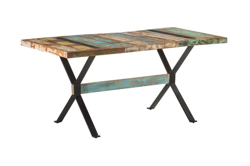 Matbord 160x80x76 cm massivt återvunnet trä - Flerfärgad - Möbler - Matplats - Matbord & köksbord