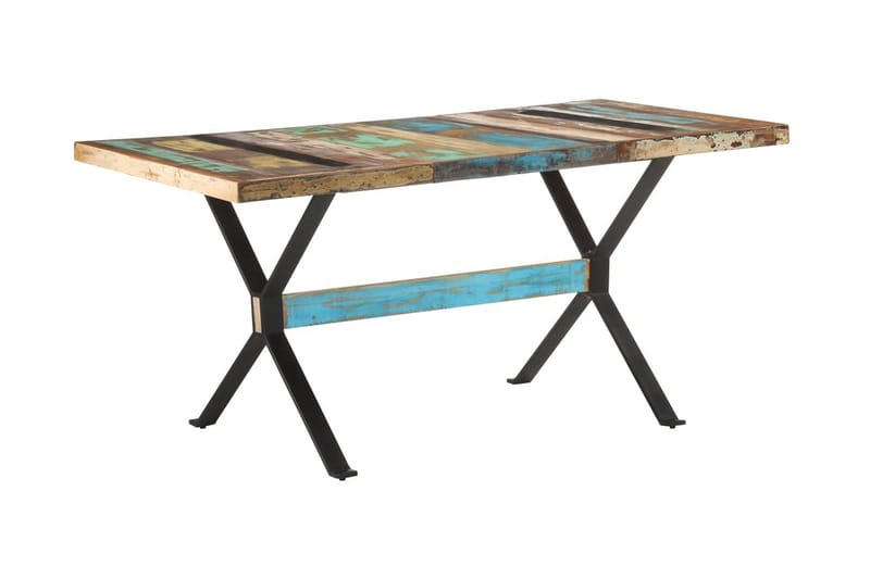 Matbord 160x80x76 cm massivt återvunnet trä - Flerfärgad - Möbler - Matplats - Matbord & köksbord