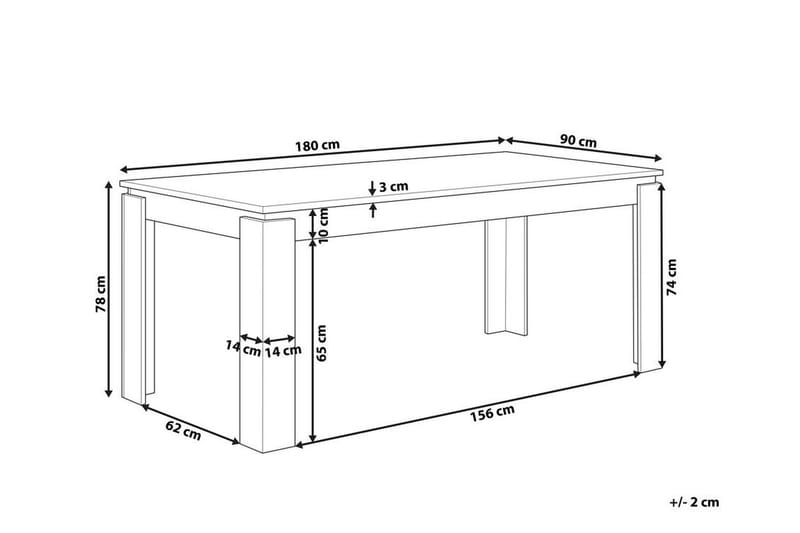 Matbord 180 x 90 cm mörkträ VITON - Grå - Möbler - Matplats - Matbord & köksbord