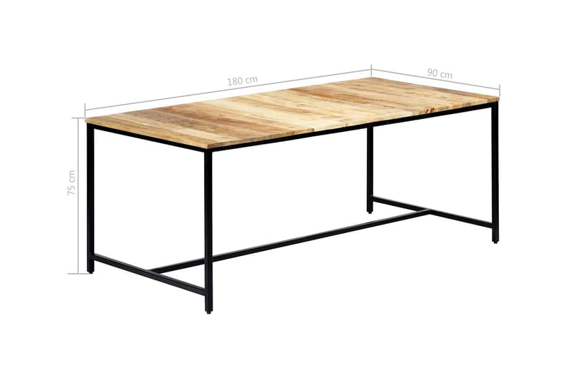 Matbord 180x90x75 cm massivt grovt mangoträ - Brun - Möbler - Matplats - Matbord & köksbord
