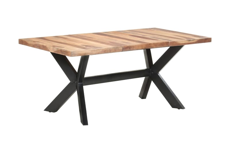Matbord 180x90x75 cm massivt trä med sheshamfinish - Brun - Möbler - Matplats - Matbord & köksbord