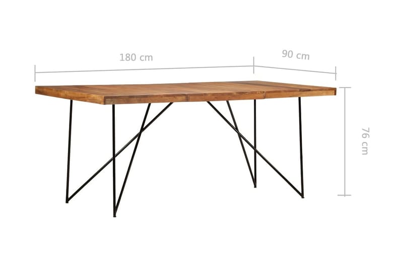 Matbord 180x90x76 cm massivt akaciaträ - Brun - Bord - Matbord & köksbord