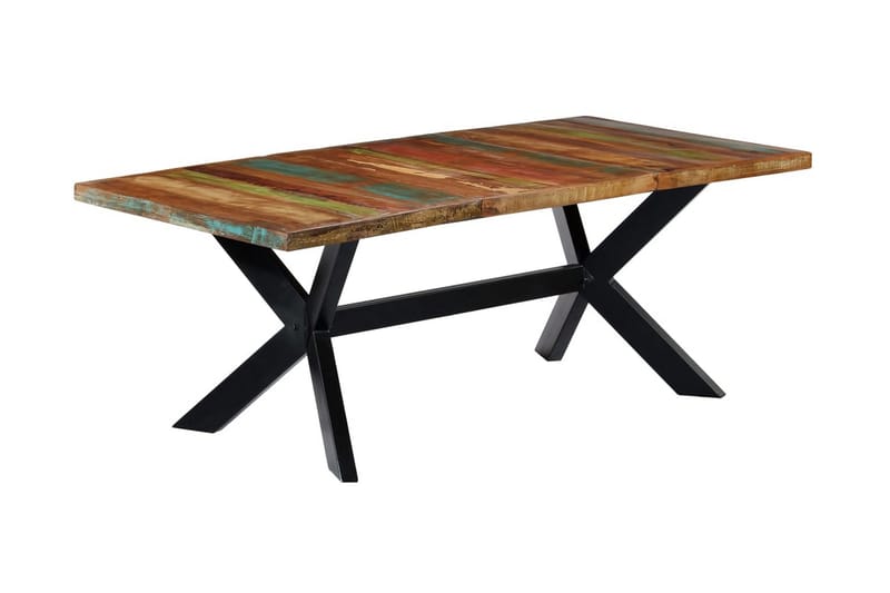 Matbord 200x100x75 cm massivt återvunnet trä - Flerfärgad - Bord - Matbord & köksbord