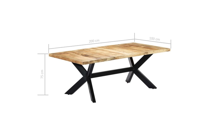 Matbord 200x100x75 cm massivt mangoträ - Brun - Möbler - Matplats - Matbord & köksbord