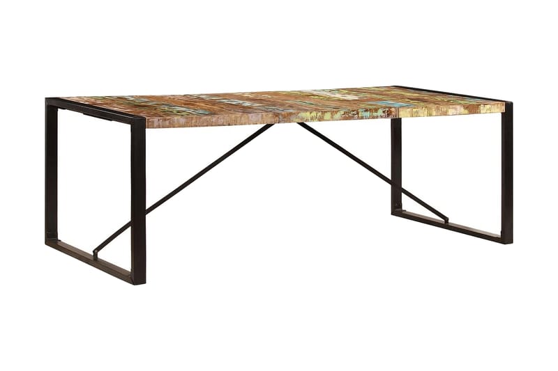 Matbord 220x100x75 cm massivt återvunnet trä - Flerfärgad - Bord - Matbord & köksbord