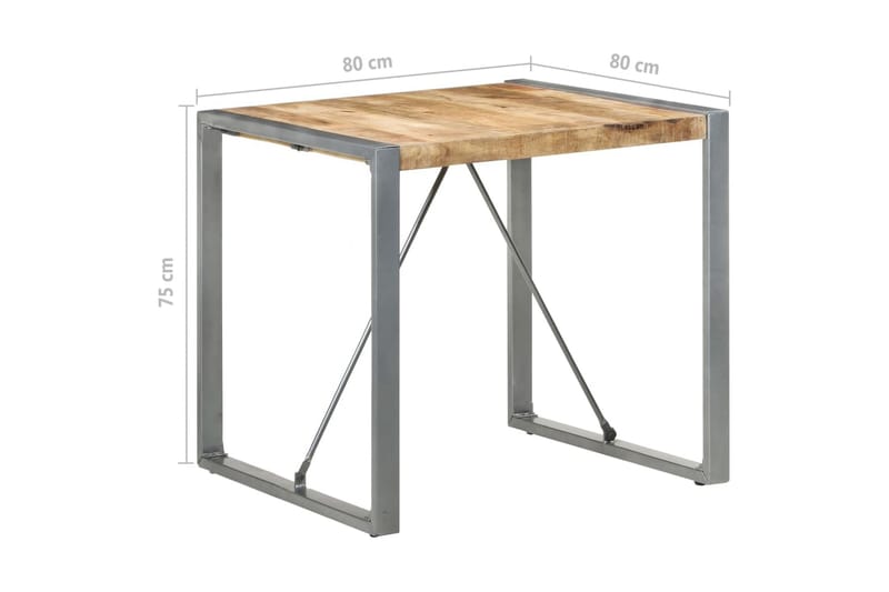 Matbord 80x80x75 cm grovt mangoträ - Brun - Möbler - Matplats - Matbord & köksbord