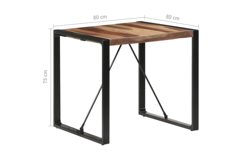 Matbord 80x80x75 cm massivt trä med sheshamfinish - Brun - Bord - Matbord & köksbord