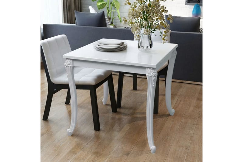 Matbord 80x80x76 cm högglans vit - Vit - Möbler - Matplats - Matbord & köksbord