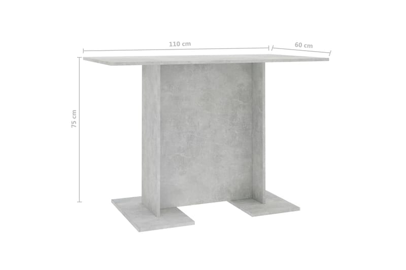 Matbord betonggrå 110x60x75 cm spånskiva - Grå - Möbler - Matplats - Matbord & köksbord