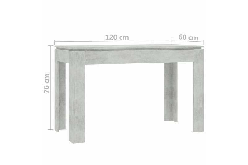 Matbord betonggrå 120x60x76 cm spånskiva - Betonggrå - Bord - Matbord & köksbord
