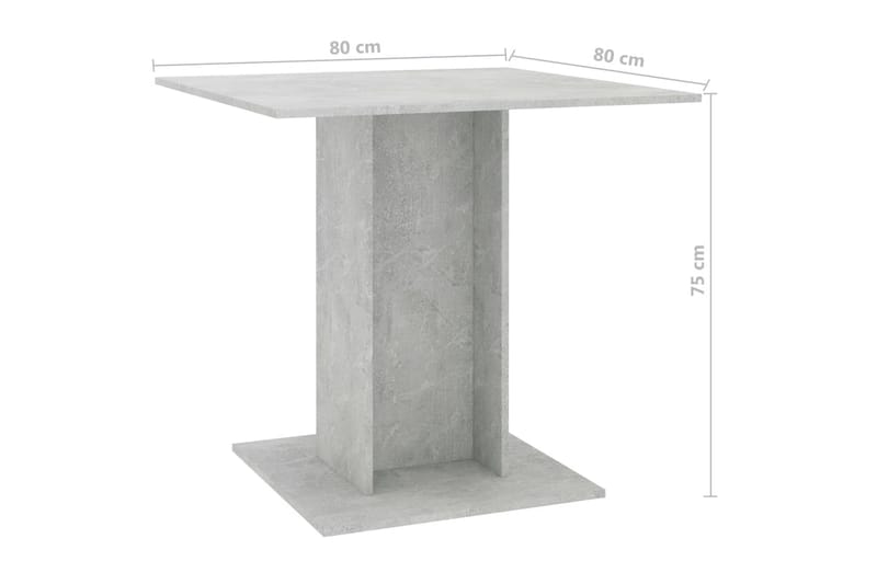 Matbord betonggrå 80x80x75 cm spånskiva - Grå - Möbler - Matplats - Matbord & köksbord