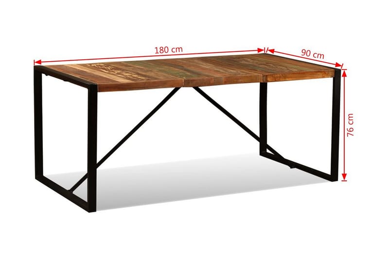 Matbord i massivt återvunnet trä 180 cm - Brun - Bord - Matbord & köksbord