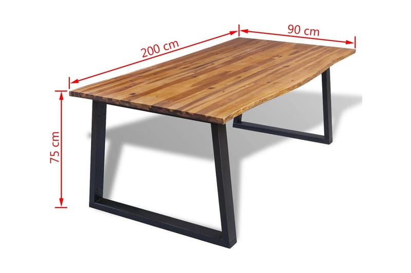 Matbord massivt akaciaträ 200x90 cm - Brun - Bord - Matbord & köksbord
