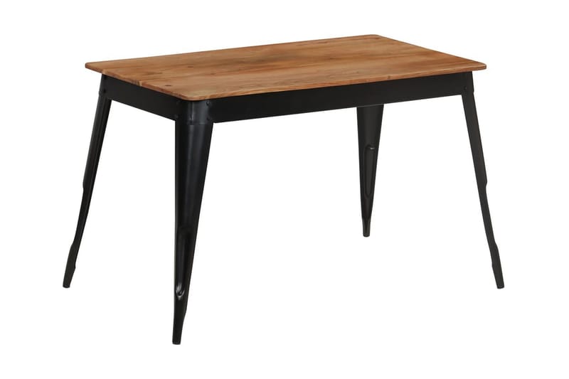 Matbord massivt akaciaträ och stål 120x60x76 cm - Brun - Möbler - Matplats - Matbord & köksbord