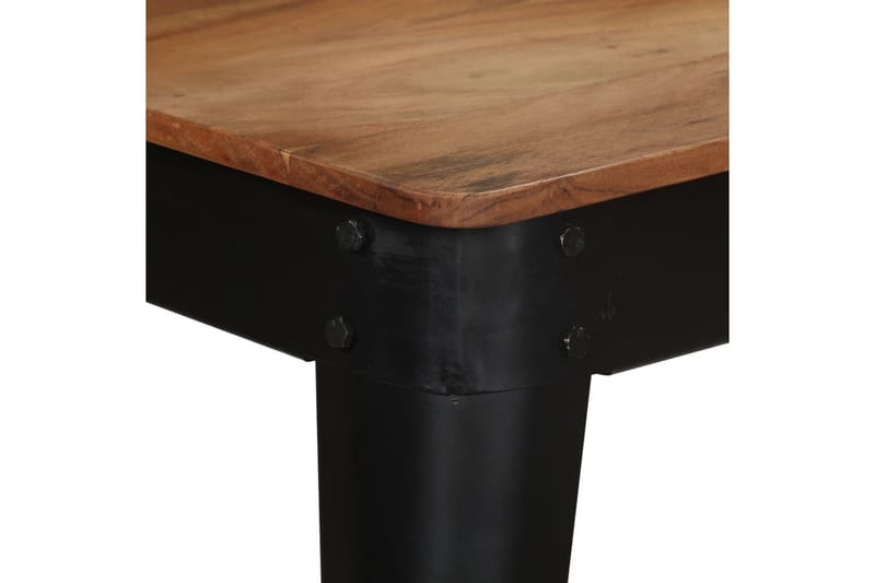 Matbord massivt akaciaträ och stål 120x60x76 cm - Brun - Möbler - Matplats - Matbord & köksbord