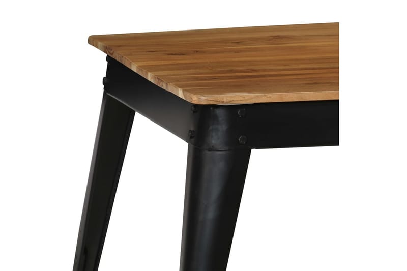 Matbord massivt akaciaträ och stål 75x75x76 cm - Brun - Bord - Matbord & köksbord