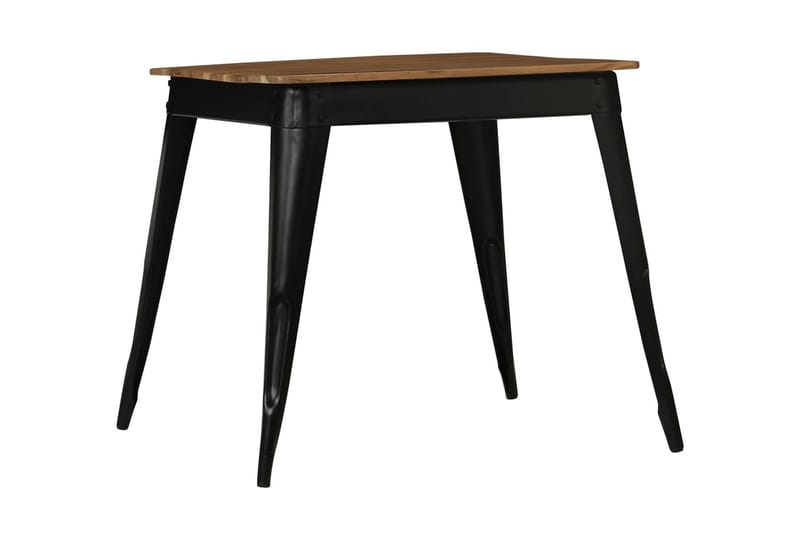 Matbord massivt akaciaträ och stål 75x75x76 cm - Brun - Möbler - Matplats - Matbord & köksbord