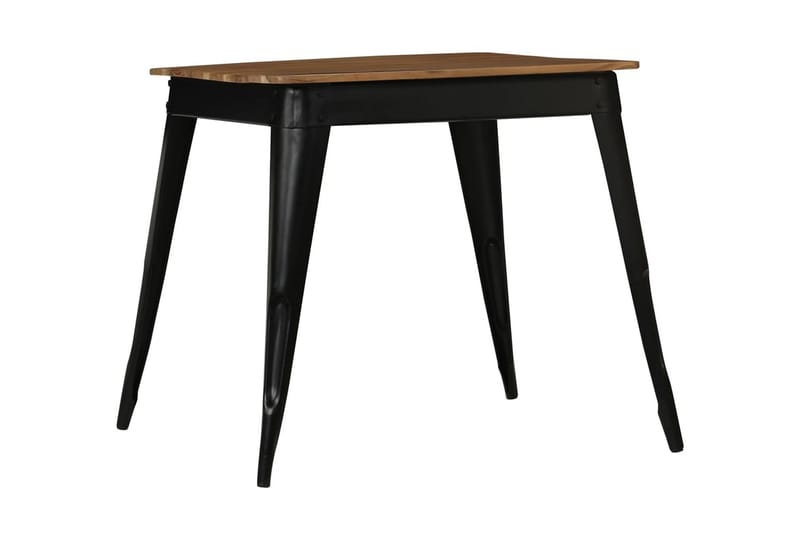 Matbord massivt akaciaträ och stål 75x75x76 cm - Brun - Bord - Matbord & köksbord