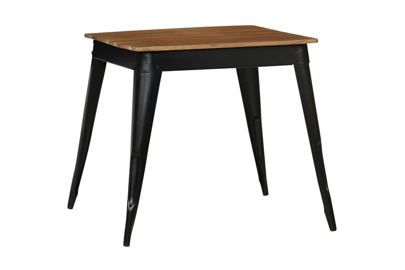 Matbord massivt akaciaträ och stål 75x75x76 cm - Brun - Möbler - Matplats - Matbord & köksbord