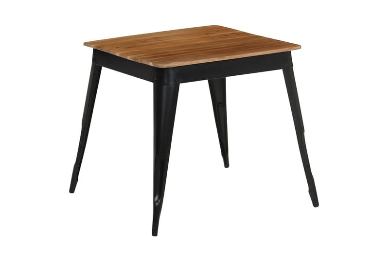 Matbord massivt akaciaträ och stål 75x75x76 cm - Brun - Möbler - Matplats - Matbord & köksbord