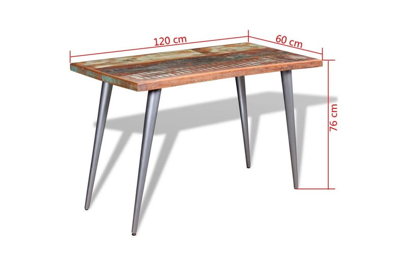 Matbord massivt återvunnet trä 120x60x76 cm - Flerfärgad - Möbler - Matplats - Matbord & köksbord