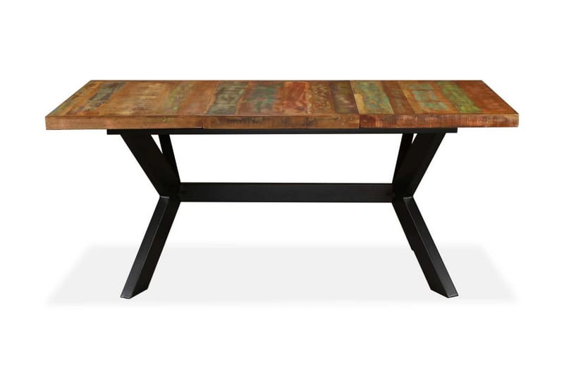 Matbord massivt återvunnet trä och stål kryss 180 cm - Brun - Möbler - Matplats - Matbord & köksbord