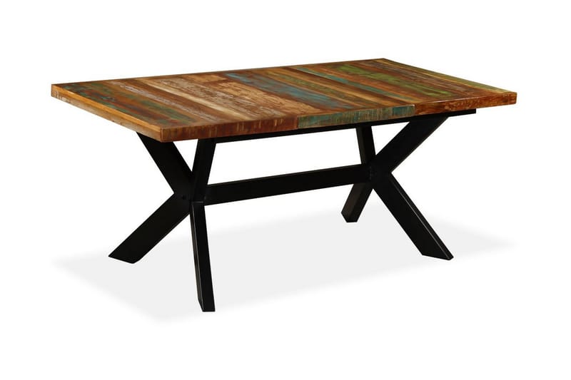 Matbord massivt återvunnet trä och stål kryss 180 cm - Brun - Möbler - Matplats - Matbord & köksbord