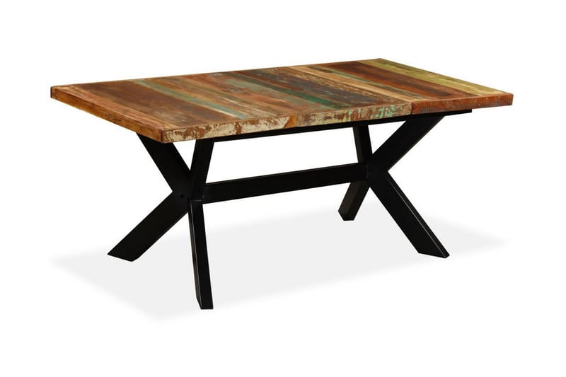 Matbord massivt återvunnet trä och stål kryss 180 cm - Brun - Möbler - Matplats - Matbord & köksbord