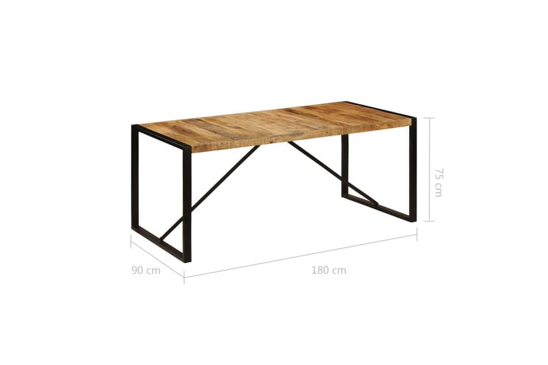 Matbord massivt grovt mangoträ 180 cm - Brun - Möbler - Matplats - Matbord & köksbord