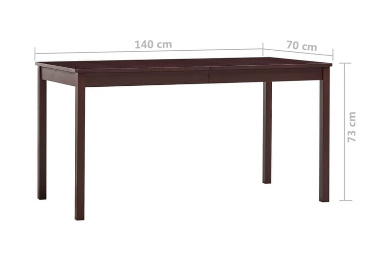 Matbord mörkbrun 140x70x73 cm furu - Brun - Möbler - Matplats - Matbord & köksbord