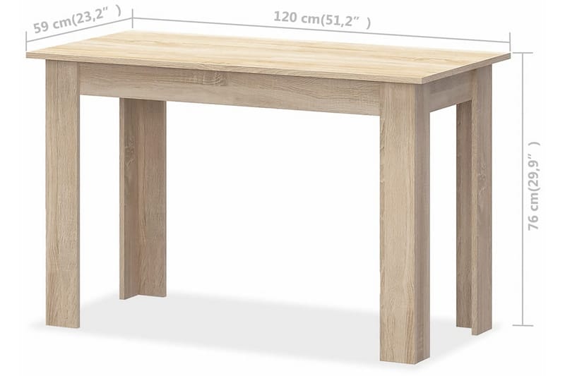 Matbord och bänkar 3 delar spånskiva ek - Brun - Bord - Matbord & köksbord