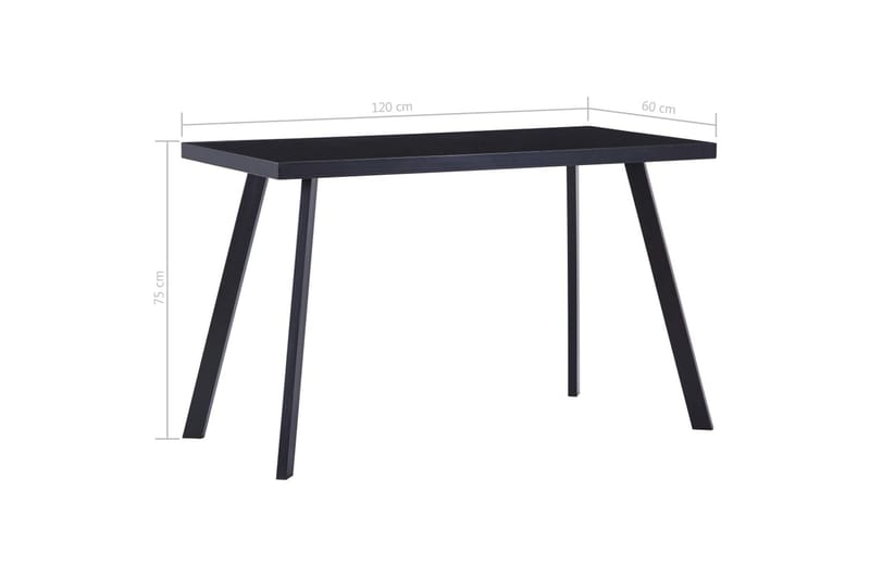 Matbord svart 120x60x75 cm härdat glas - Svart - Bord - Matbord & köksbord