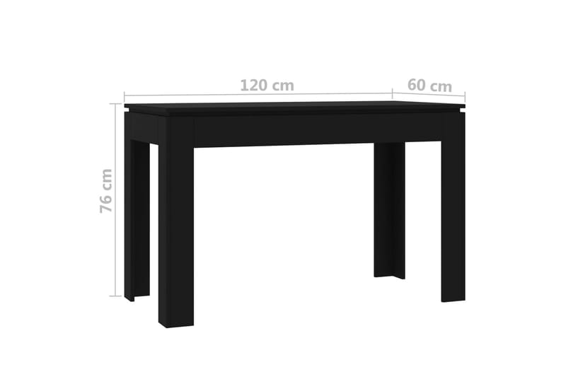Matbord svart 120x60x76 cm spånskiva - Svart - Möbler - Matplats - Matbord & köksbord