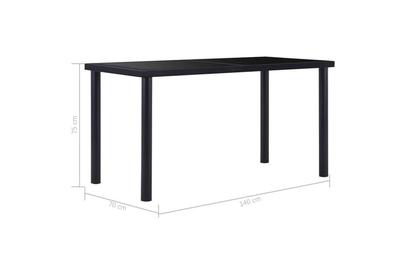 Matbord svart 140x70x75 cm härdat glas - Svart - Möbler - Matplats - Matbord & köksbord