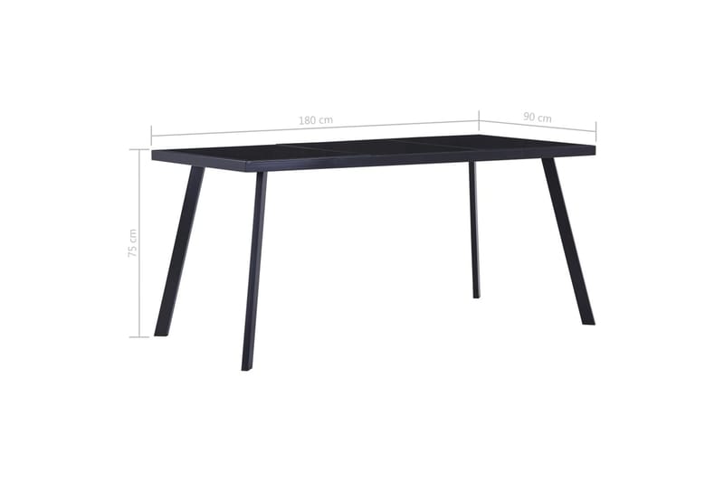 Matbord svart 180x90x75 cm härdat glas - Svart - Bord - Matbord & köksbord