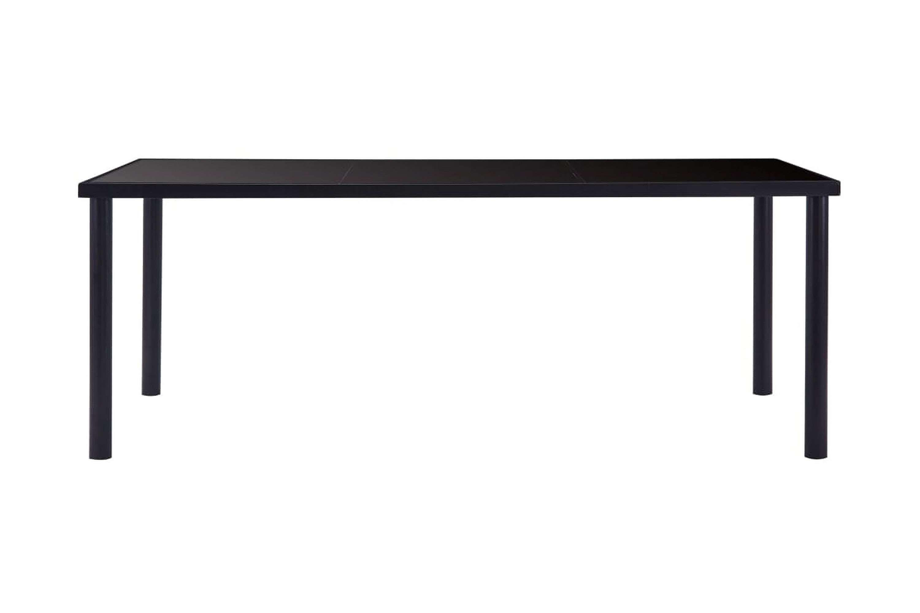 Matbord svart 200x100x75 cm härdat glas – Svart
