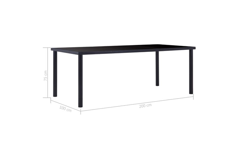 Matbord svart 200x100x75 cm härdat glas - Svart - Bord - Matbord & köksbord
