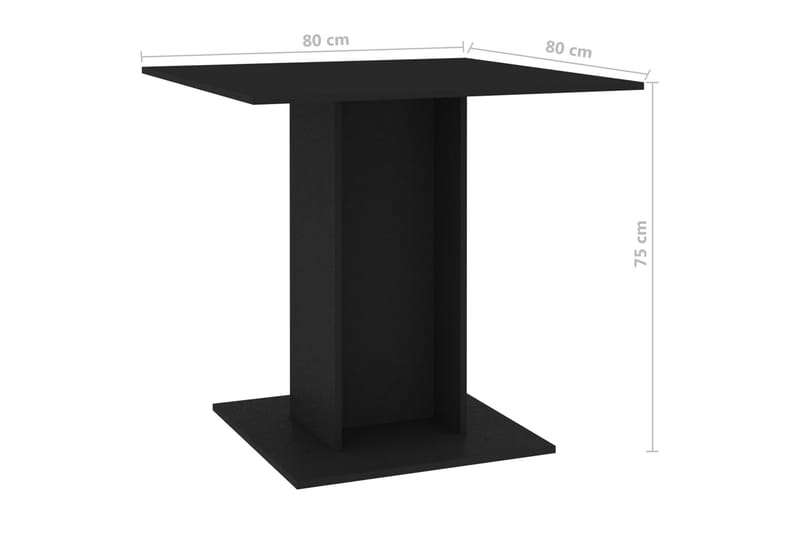 Matbord svart 80x80x75 cm spånskiva - Svart - Möbler - Matplats - Matbord & köksbord