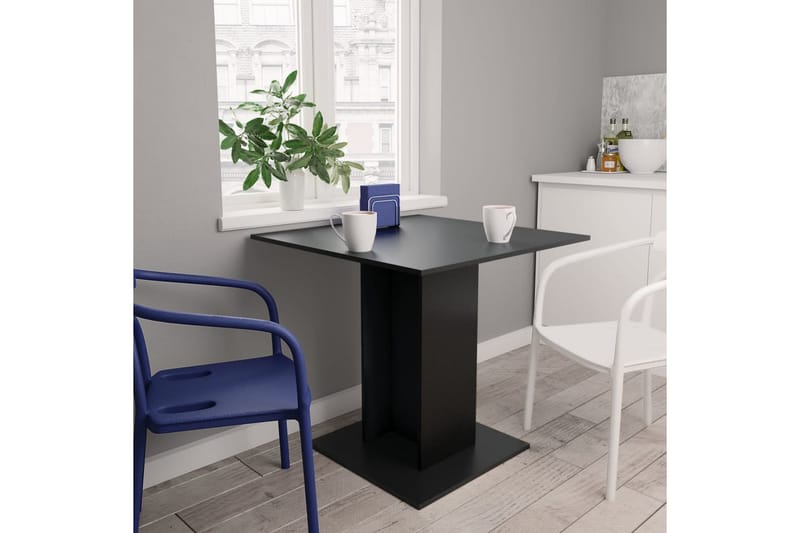 Matbord svart 80x80x75 cm spånskiva - Svart - Möbler - Matplats - Matbord & köksbord
