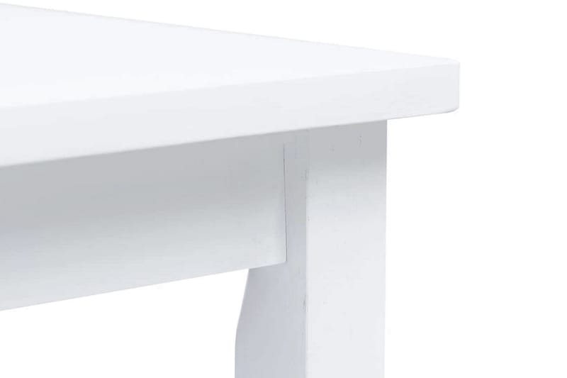 Matbord vit 114x71x75 cm massivt gummiträ - Vit - Bord - Matbord & köksbord