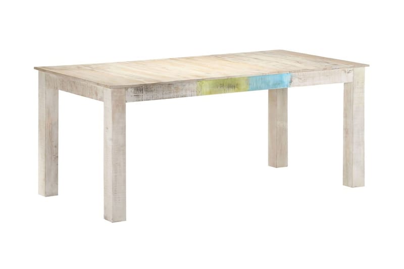 Matbord vit 180x90x76 cm massivt mangoträ - Vit - Bord - Matbord & köksbord