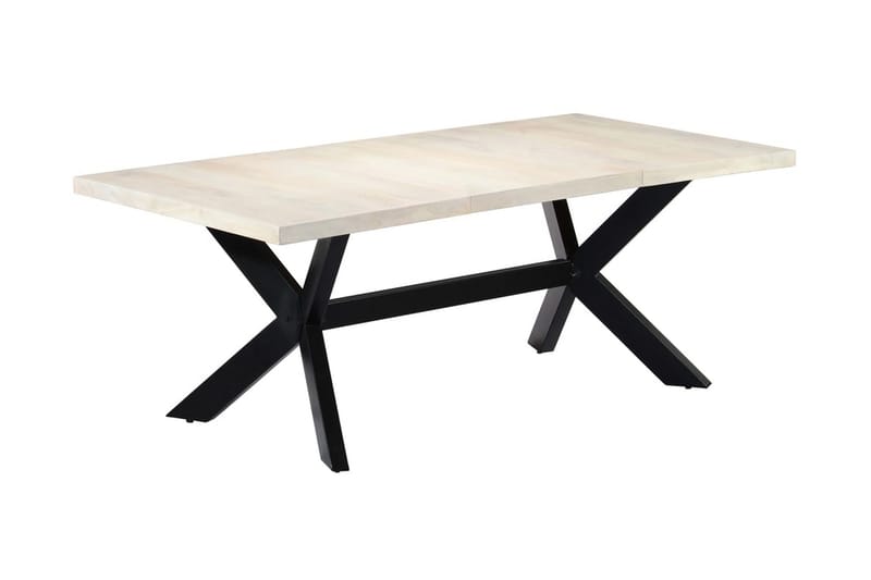 Matbord vit 200x100x75 cm massivt mangoträ - Vit - Möbler - Matplats - Matbord & köksbord