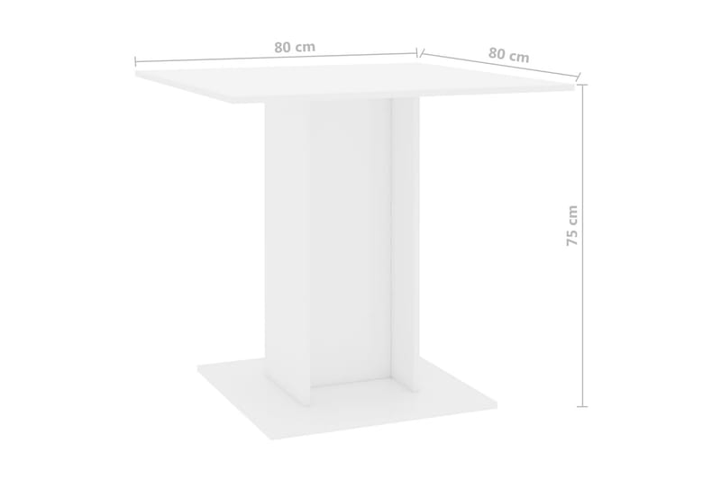 Matbord vit högglans 80x80x75 cm spånskiva - Vit högglans - Bord - Matbord & köksbord