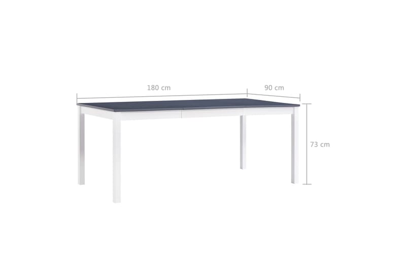 Matbord vit och grå 180x90x73 cm furu - Grå - Bord - Matbord & köksbord