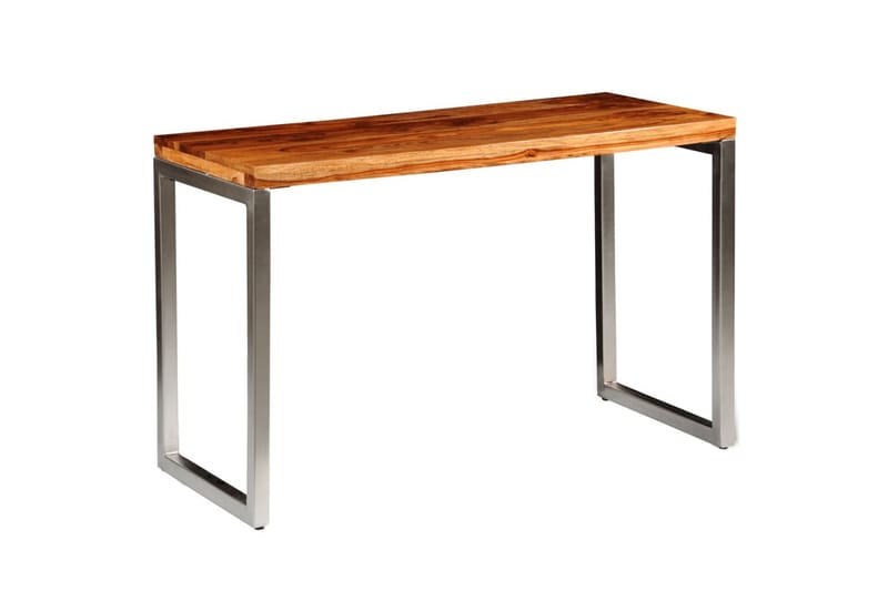 Matbord/skrivbord i massivt sheshamträ med stålben - Brun - Bord - Matbord & köksbord