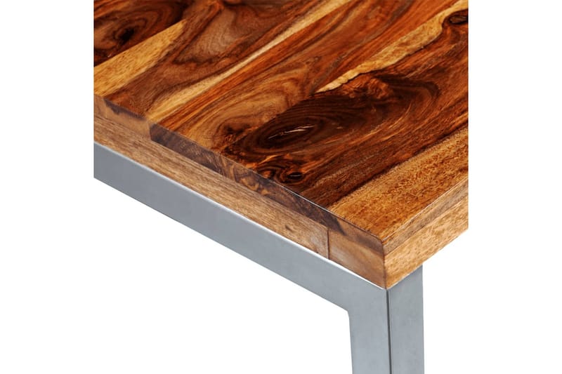 Matbord/skrivbord i massivt sheshamträ med stålben - Brun - Möbler - Matplats - Matbord & köksbord
