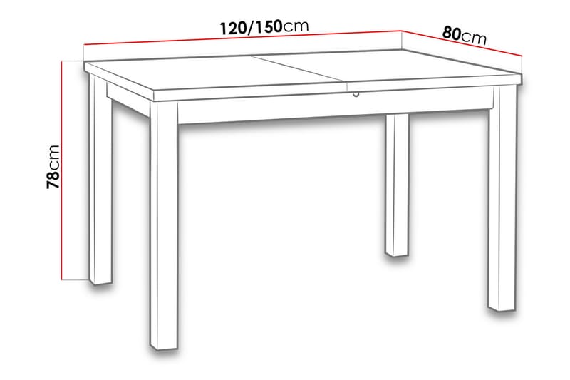 Max Matbord 120x80x78 cm - Trä/Natur - Möbler - Matplats - Matbord & köksbord