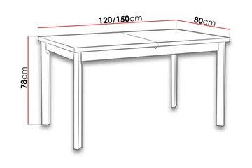 Max Matbord 120x80x78 cm - Trä/Natur - Möbler - Matplats - Matbord & köksbord